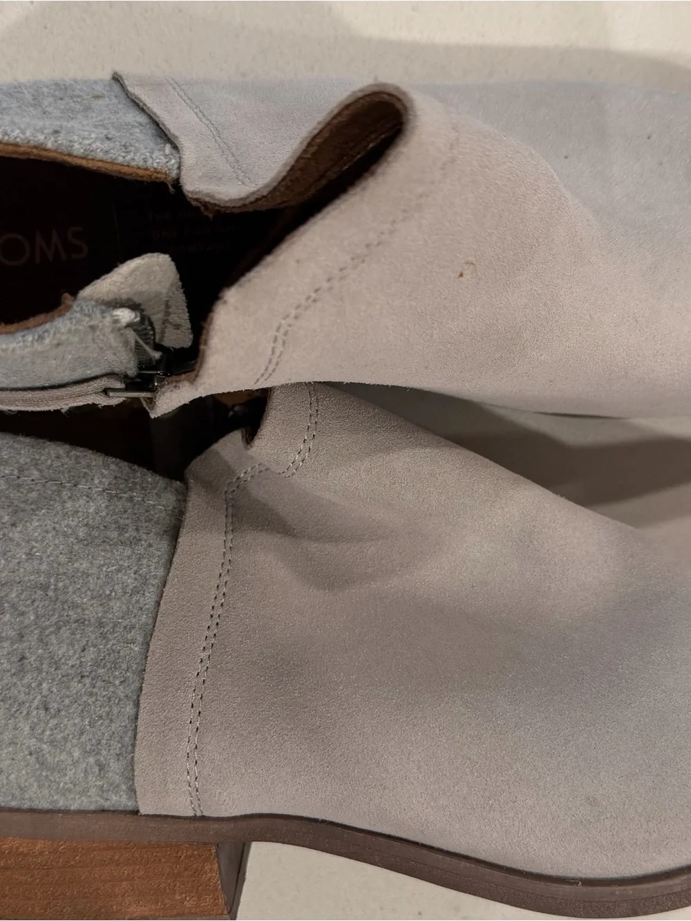 Toms Light Taupe Suede Booties